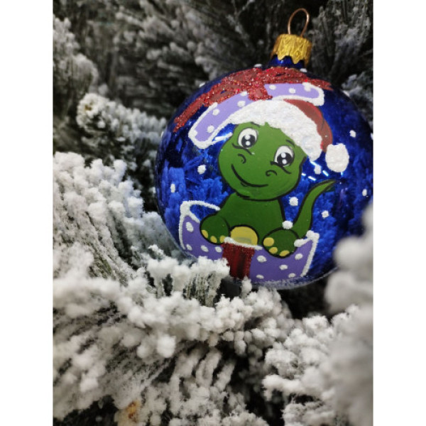 Ялинкова іграшка Дракон 80мм скло