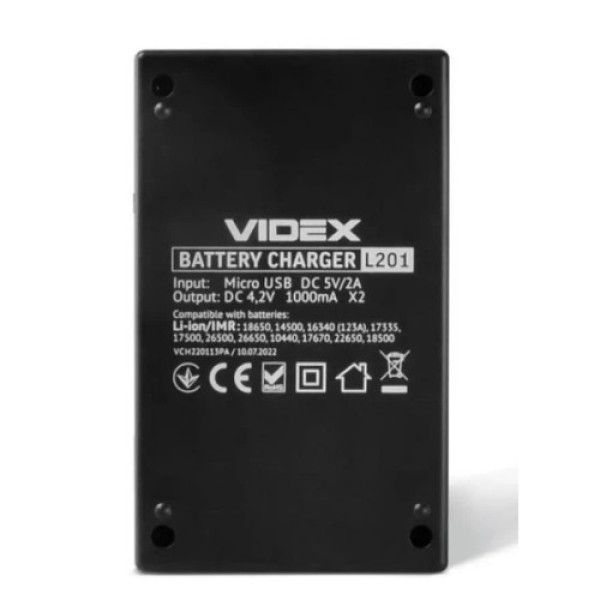 Зарядний пристрій для акумуляторів Li-ion Videx VCH-L201 27244