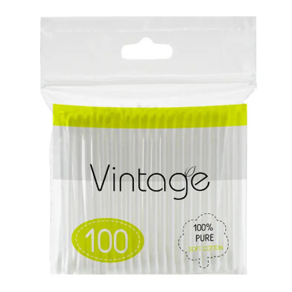 Vintage ватні палички 100шт поліетилен