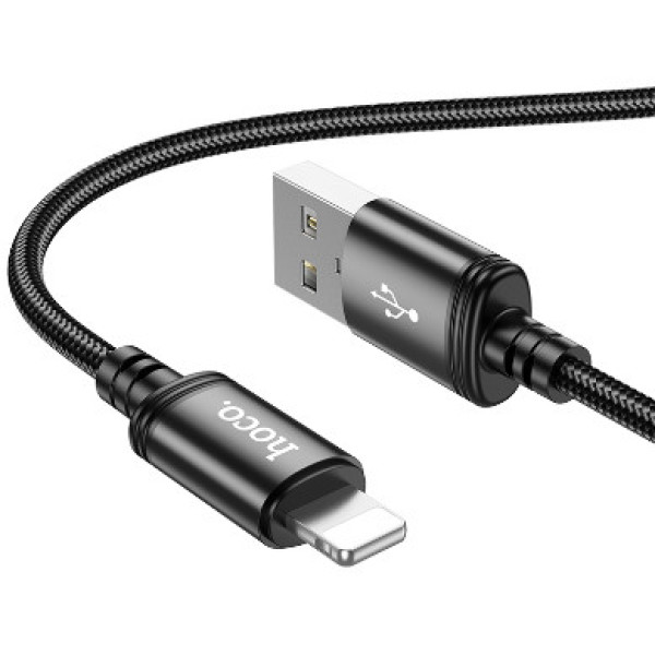 Кабель USB Hoco X89 Wind Lightning 2.4A 1m (Чорний)