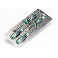 Набір викруток обгумованих Стандарт 4 шт (PH1х75 PH2х100 SL3х75 SL5х100)  (СИЛА)