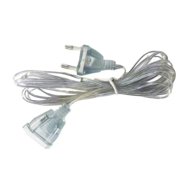 Кабель живлення Подовжувач прозорий провід для гірлянди 3м 6549 (250)