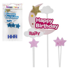 Прикраси - топер для торта Happy Birthday місяць 87-3