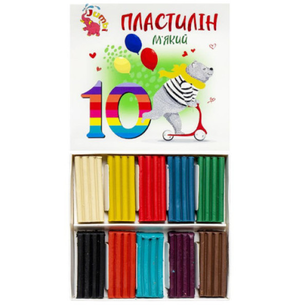 Пластилін "Jumbi" 10 кольорів, 180г КТ230603