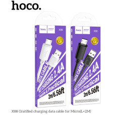 Кабель USB Hoco X88 Gratified Micro 2.4A 2m (Білий)