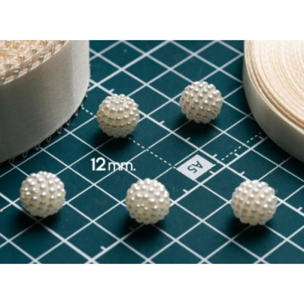 Намистини бежеві "Малинка" 12мм 5шт/уп