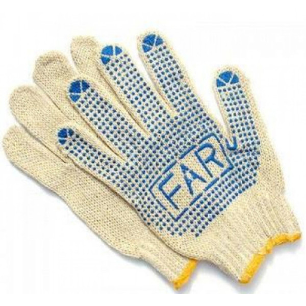 Рукавички FAR х/б, Залиті піною, Оранж, Прогумрвані