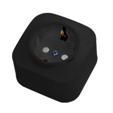 Розетка накладна 16A 250V IP20 Чорна EVA