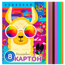 Картон кольоровий "НЕОН" А4 8 арк. ТМ "Family Line", 1/20
