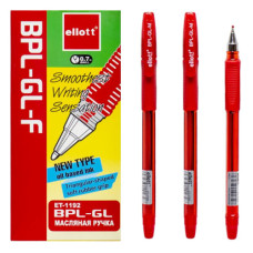 Ручка масляная ELLOTT 0,7 мм червона ET1192-12 (12)