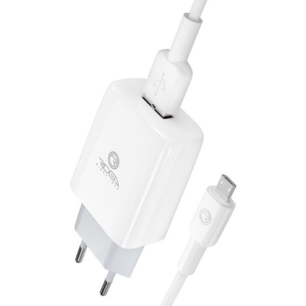 Мережевий Зарядний Пристрій +Micro USB Ridea RW-11111 Element 2.1 A (Бiлий)