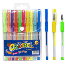 Набір ручок гелевих неонових 10 кольорів 108-6