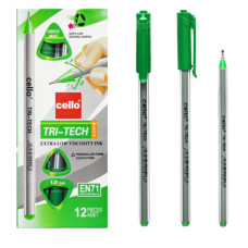 Ручка масл. "TRI-TECH" Cello CL1003-12 зелена (24)