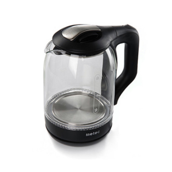 Електрочайник EK-01GB 1.8л, 1500Вт, корпус скло, чорний  (Metec)