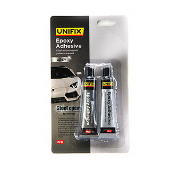 Клей епоксидний двокомпонентний для металу тюбик (сірий) 20 г 940027