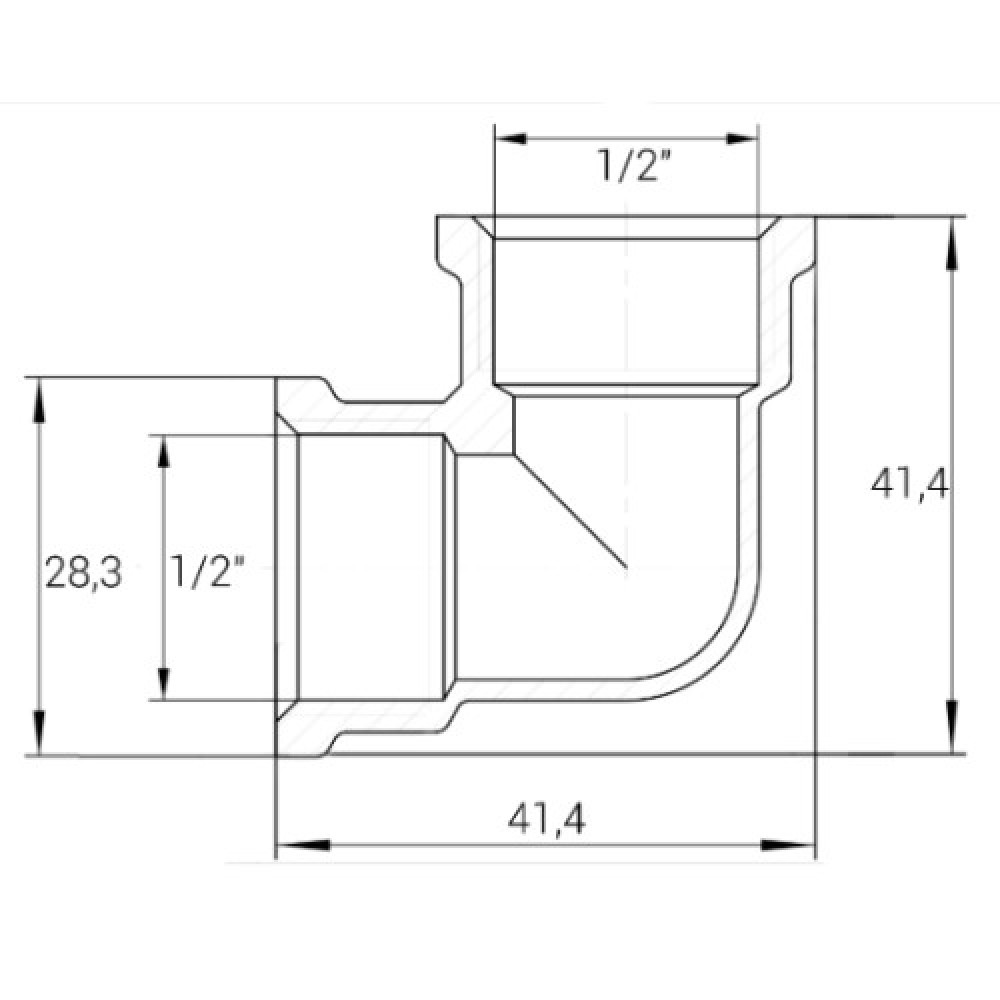 Кутник 1/2″ВВ нікельований NL331S OPTIMUM