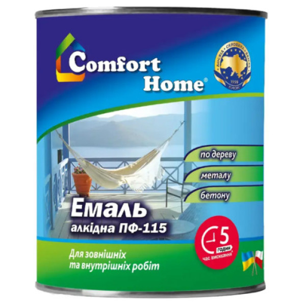Емаль ПФ 115 Комфорт чорний 0.9 кг