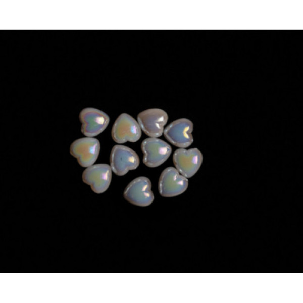 Напівнамистина "Серце" кольору "Перлина беж" 10 мм 10шт/уп