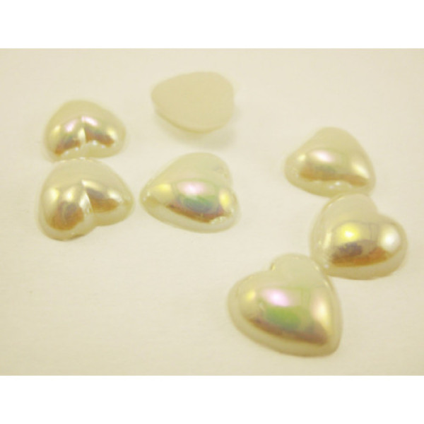 Напівнамистина "Серце" кольору "Перлина беж" 10 мм 10шт/уп