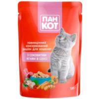 Корм для Кошенят ПанКот з Ягням в соусі (24)