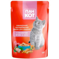 Корм для Кошенят ПанКот з Ягням в соусі (24)