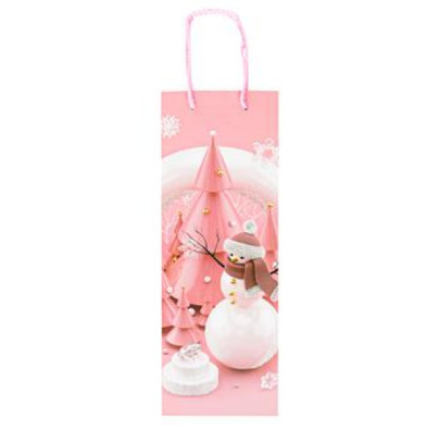 Подарунковий Новорічний пакет під пляшку (12*35*9см)