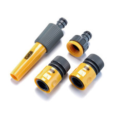 Набір: насадка-розпилювач, конектори для шланга 1/2'', адаптер 1/2'' + 3/4''  (СИЛА) 551281