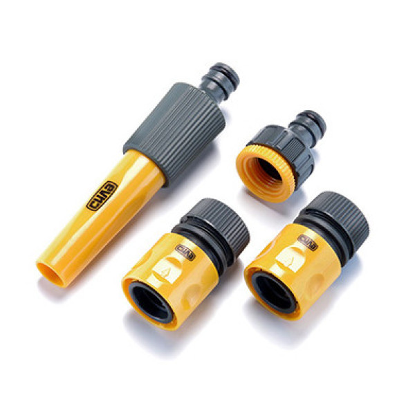 Набір: насадка-розпилювач, конектори для шланга 1/2'', адаптер 1/2'' + 3/4''  (СИЛА) 551281