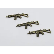 Підвіска Автомат Калашникова Металевий стара латунь 45х15мм (V-3164) 1шт.