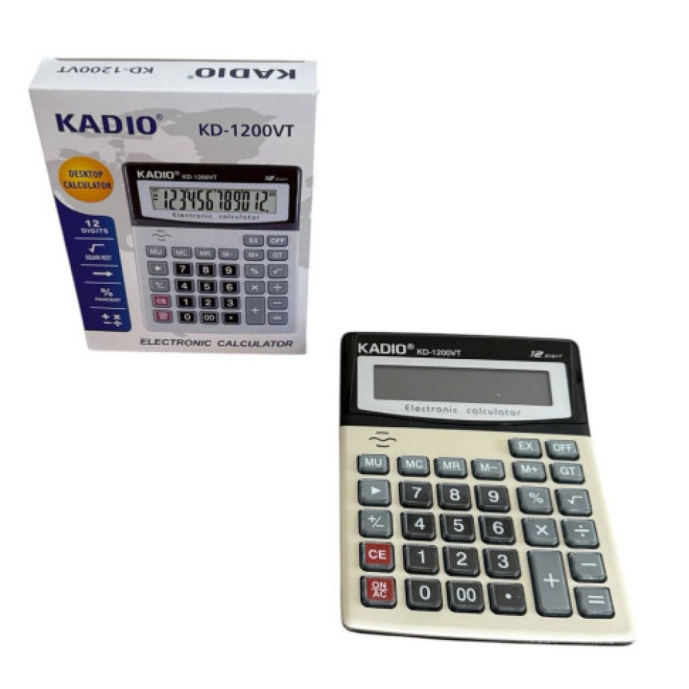 Калькулятор з пластику (19 × 14.5 × 3.1) см №KD-1200VT