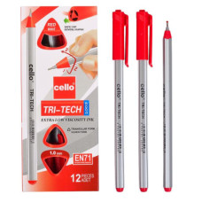 Ручка масляна "TRI-TECH" Cello CL1003-12 червона 99514 (24)