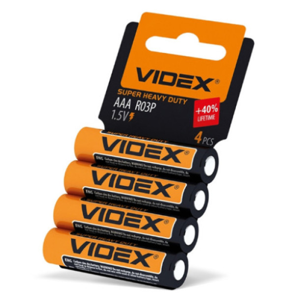 Батарейка Videx АА R6 (пальчикова) 1,5В Оранж. 1шт. (40)