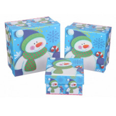 Новорічна подарункова коробка Сніговик L