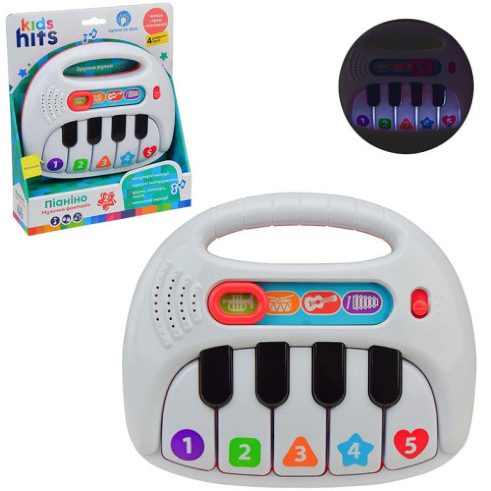 Орган Kids Hits арт. KH15/001укр. форми, кольори, цифри, 4 учбових режима,короб.25,6*21,9*6см