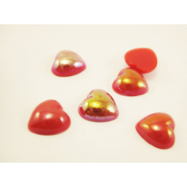 Напівнамистина "Серце" червоного кольору 10 мм 10шт/уп