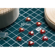 Напівнамистина "Серце" червоного кольору 10 мм 10шт/уп