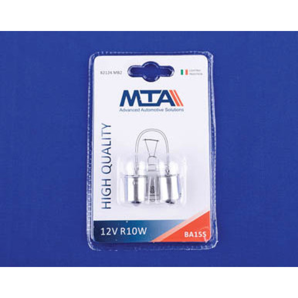 Автомобільна лампа 12V R10W BA15S 1 contact блістер (2 шт.)  (MTA)