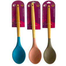 Ложка силіконова з дерев'яною ручкою