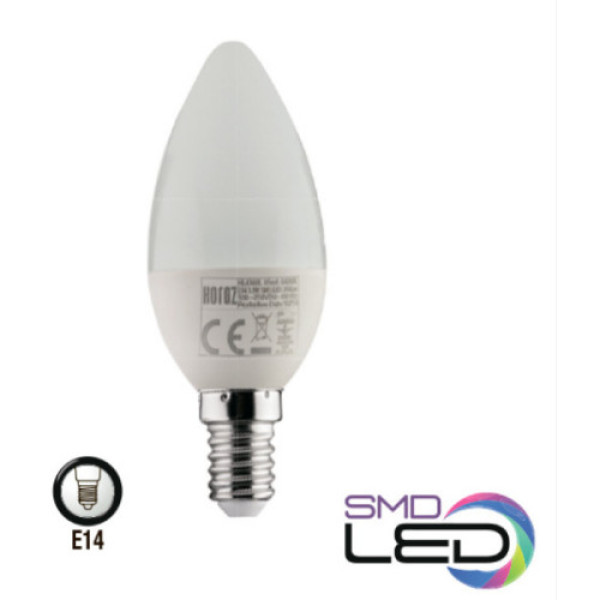 LED Лампа 6W Е14 6400К ULTRA-6 Свічка HOROZ