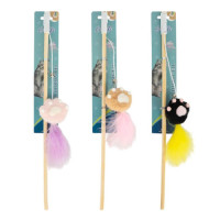 Іграшка-дражнилка для котів 40см "Лапка на паличці" з бубонцем 672