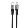 Кабель Foneng X112 1M Metal Head Braided Cable (60W) Type-C to Type-C чорний