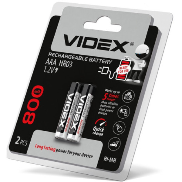 Аккумулятор 800 mAh AAA R3 VIDEX (Ціна за 2шт)