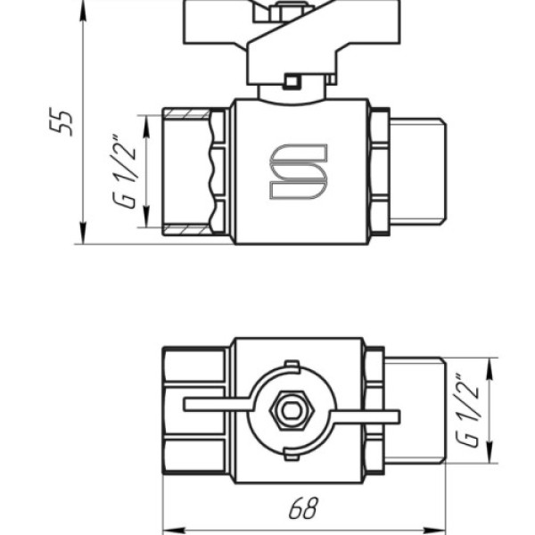 Кран кульовий прямий SELBA 1/2″ ЗВ КБ SL1508