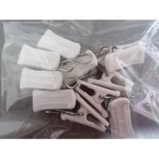 Зажим шторний Крокодил пласт. білий 10шт/уп