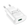 Мережевий Зарядний Пристрій Hoco C109A 1USB QC 18W (Бiлий)