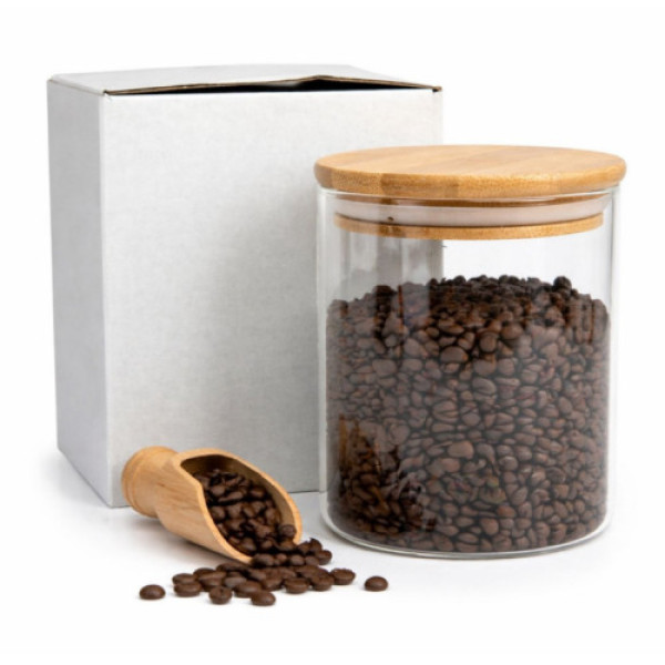 Банка з бамбуковою кришкою 10*10см