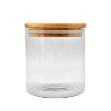 Банка з бамбуковою кришкою 10*10см