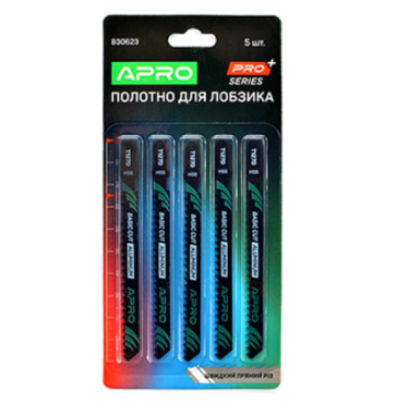 Полотно для лобзика (метал) 100/75 мм 3 мм-8TPI Швидкий прямий T127D PRO (пач 5 шт.)  (APRO PRO) (па