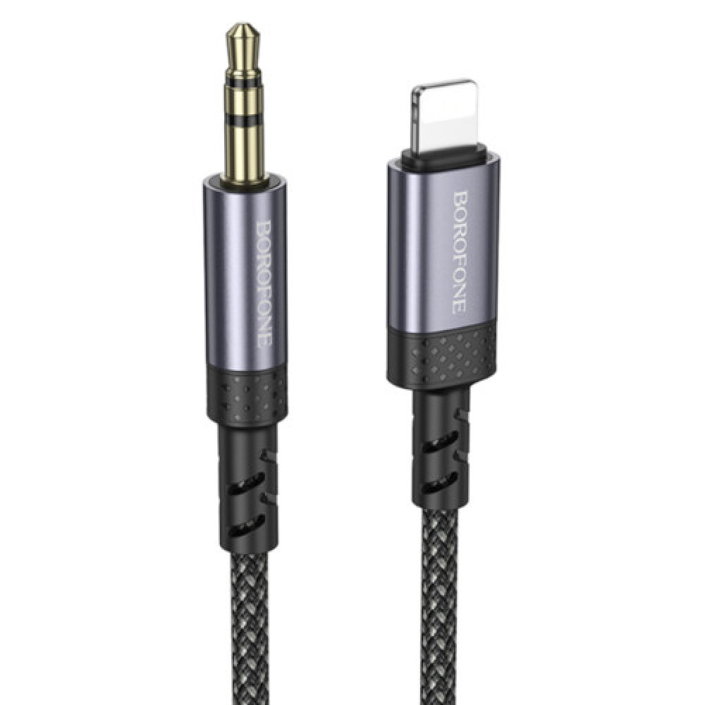 Кабель Aux Borofone BL24 Lightning (Сiрий)