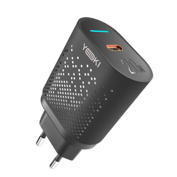 Мережевий зарядний пристрій Yoki Led Series YK-20PD 20W (Чорний)